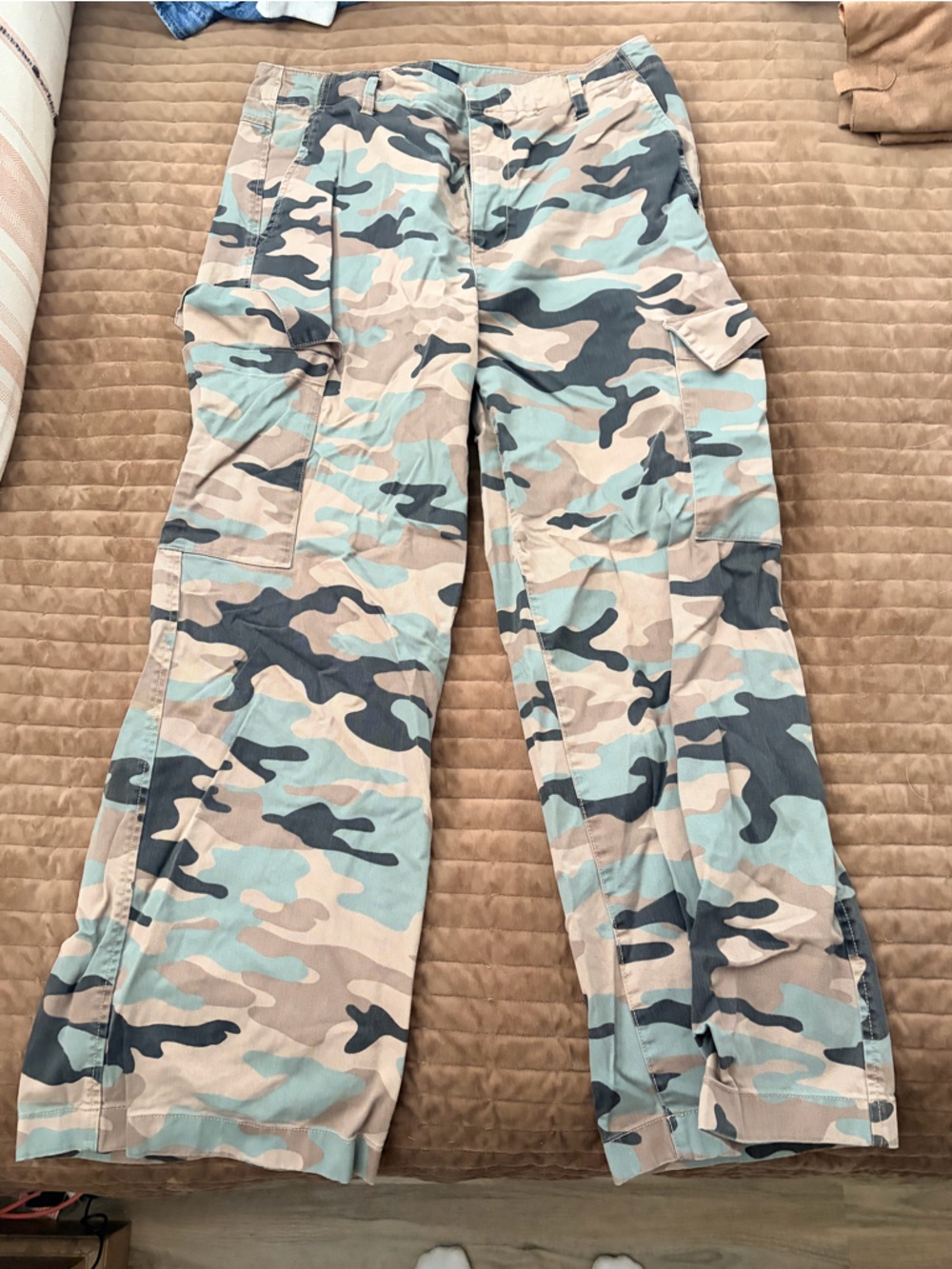 GAP Kids Camouflage Cargo Pants - Blue/Beige/Black Camo